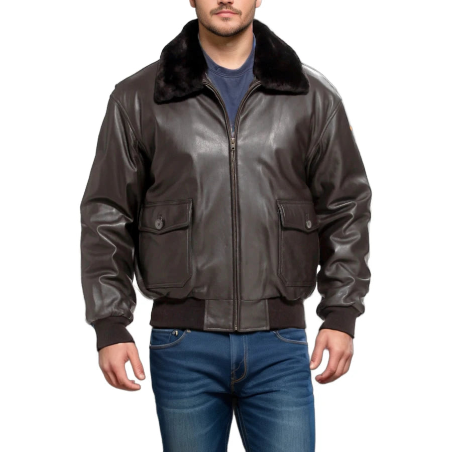 Bravo G-1 Brown Leather Bomber Jacket Article 32