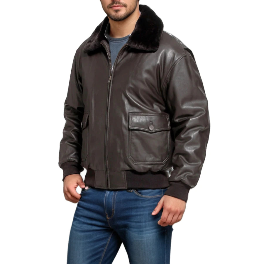 Bravo G-1 Brown Leather Bomber Jacket Article 32