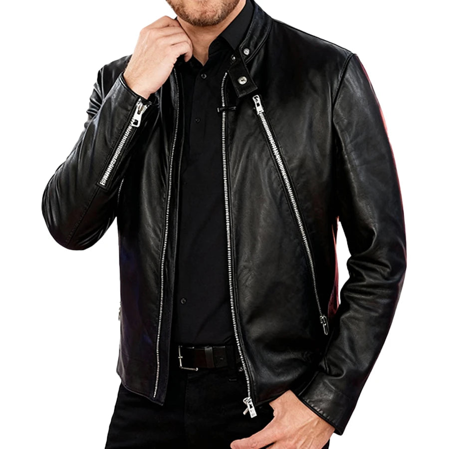 Buble Black Leather Biker Jacket Article 30