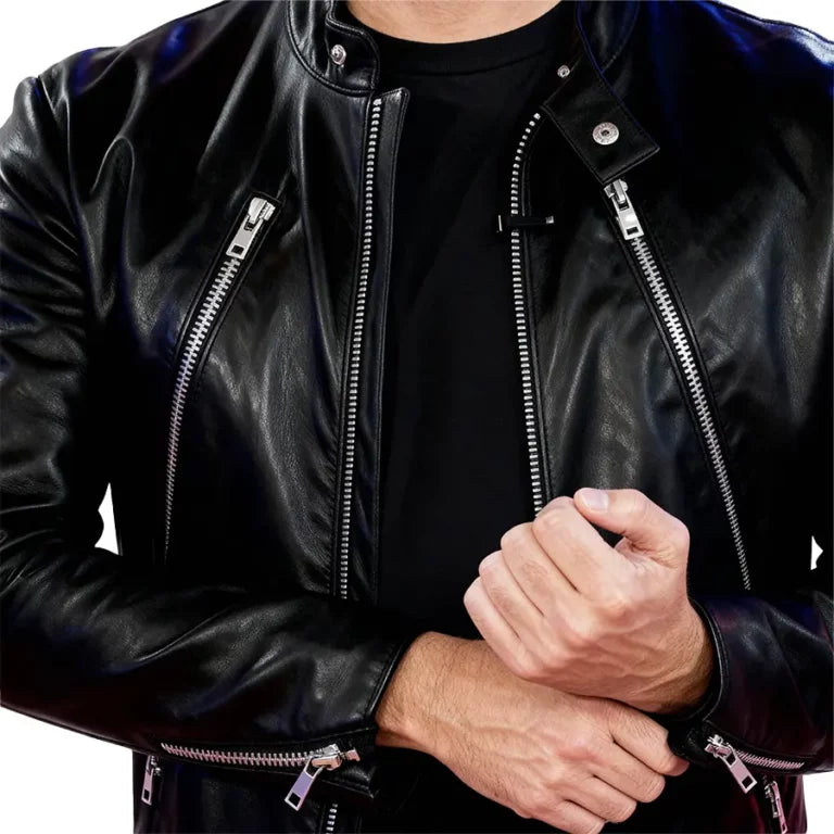 Buble Black Leather Biker Jacket Article 30