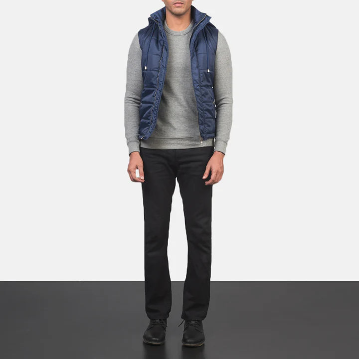 Fuston Blue Hooded Puffer Vest Article 5