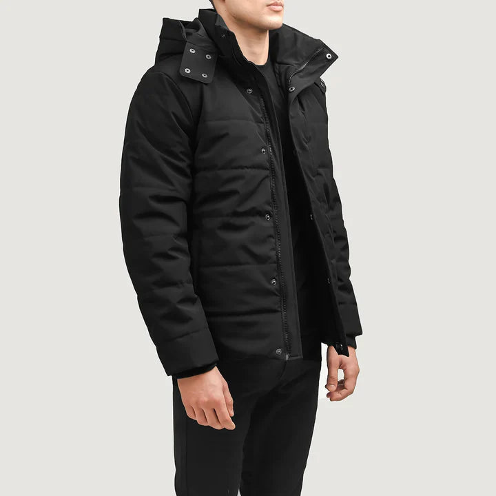 Exton Black Hooded Down Puffer Jacket Article 6