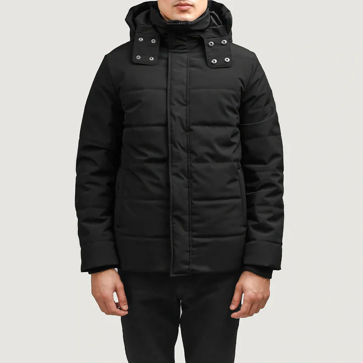 Exton Black Hooded Down Puffer Jacket Article 6