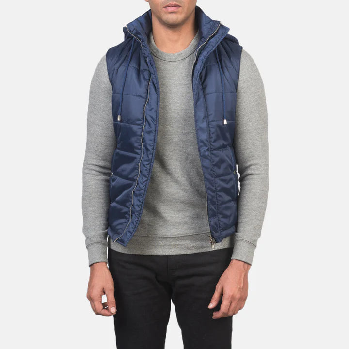 Fuston Blue Hooded Puffer Vest Article 5