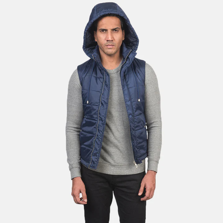 Fuston Blue Hooded Puffer Vest Article 5