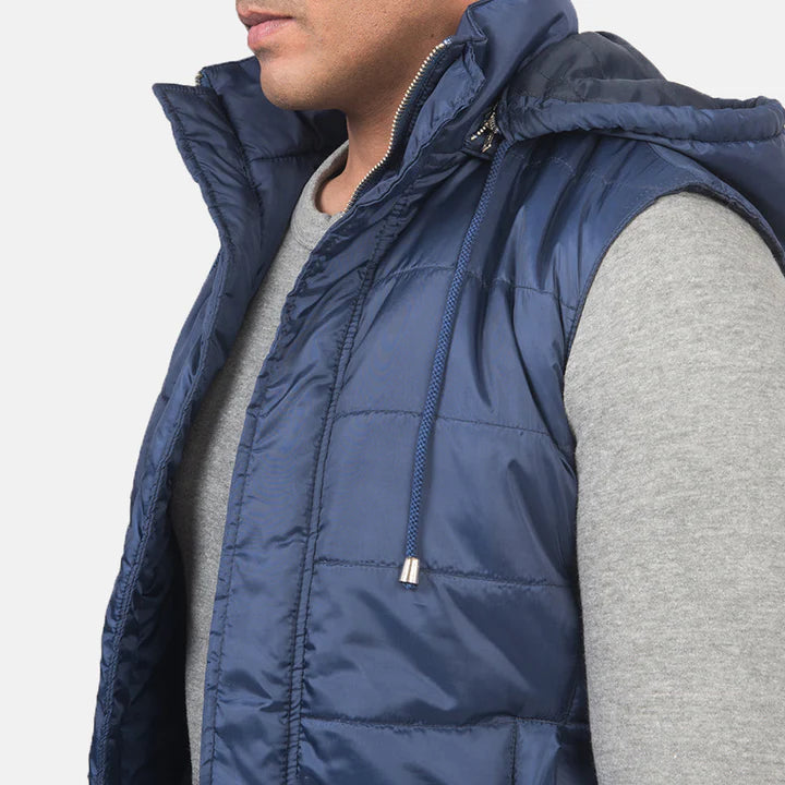 Fuston Blue Hooded Puffer Vest Article 5