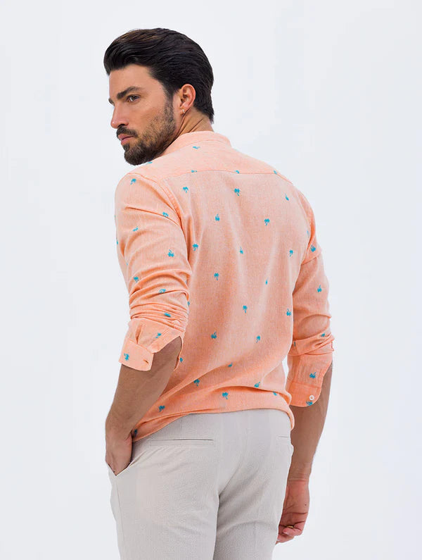 PALM ORANGE SHIRT WITH PALM TREES Article 55