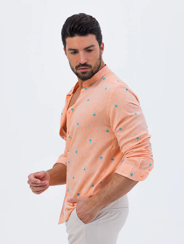 PALM ORANGE SHIRT WITH PALM TREES Article 55