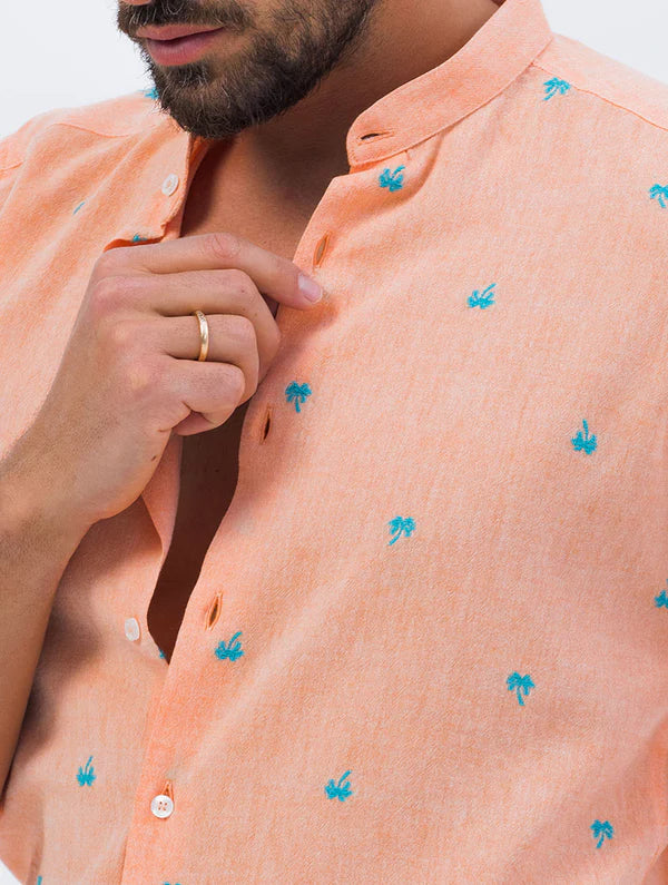 PALM ORANGE SHIRT WITH PALM TREES Article 55