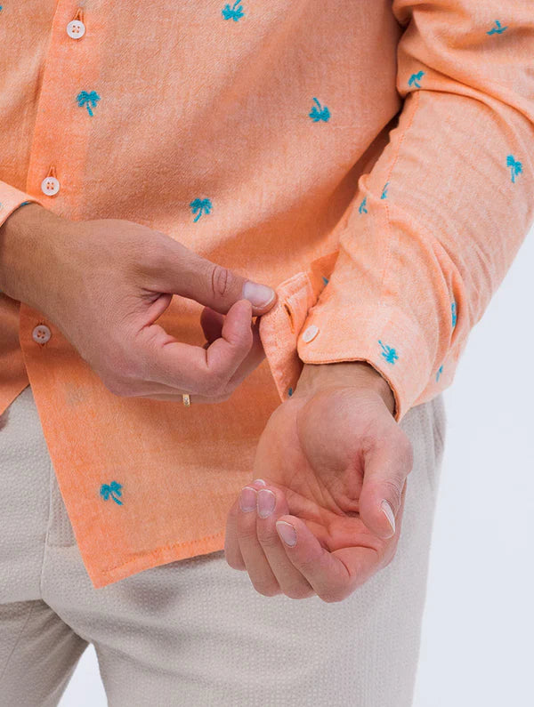 PALM ORANGE SHIRT WITH PALM TREES Article 55