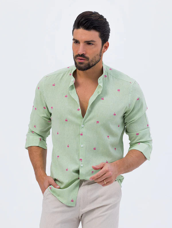 PALM GREEN SHIRT WITH PALM PATTERN Article 57