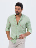 PALM GREEN SHIRT WITH PALM PATTERN Article 57
