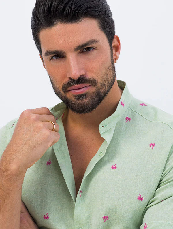 PALM GREEN SHIRT WITH PALM PATTERN Article 57