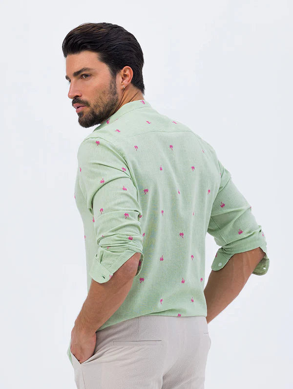 PALM GREEN SHIRT WITH PALM PATTERN Article 57
