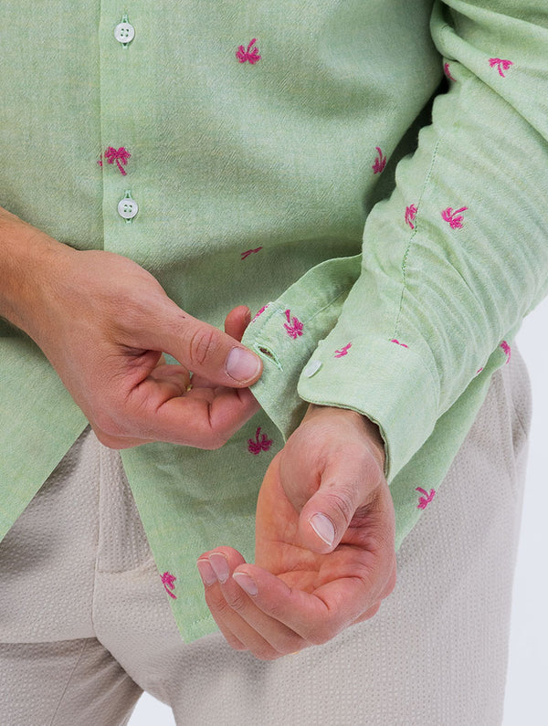 PALM GREEN SHIRT WITH PALM PATTERN Article 57