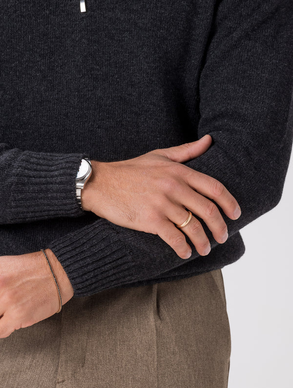 ANTHRACITE WOOL ZIP-UP SWEATER Article 19