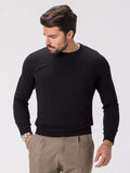 BLACK WOOL CREW NECK SWEATER Article 45