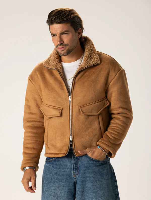 AKINORI CAMEL SHEARLING JACKET Article 9