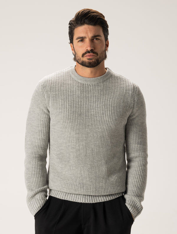 BOBBY CREW NECK SWEATER LIGHT GREY Article 16