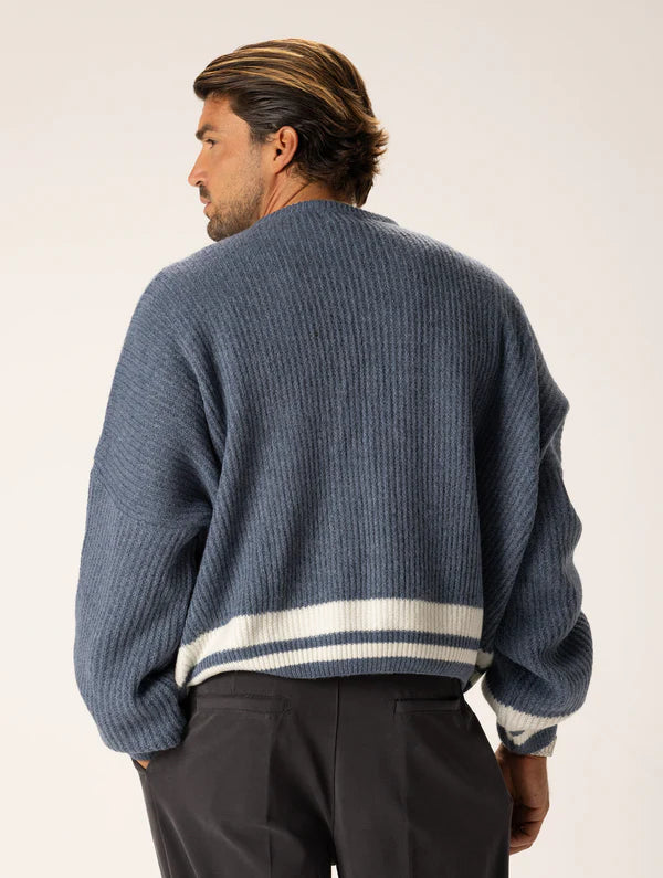 AKIRA CREW NECK SWEATER IN AVIATION BLUE Article 26