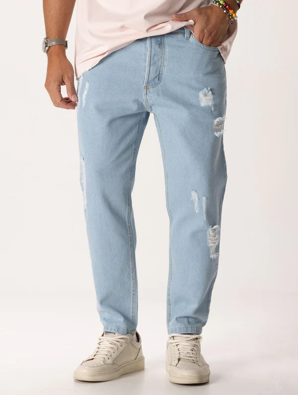 YAN RIPPED LIGHT DENIM JEANS Article 12