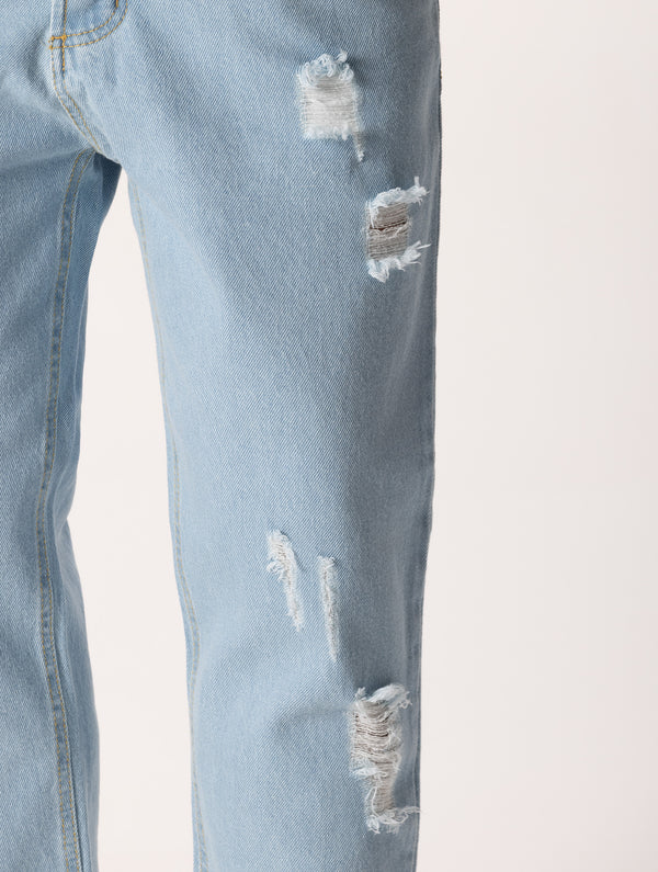 YAN RIPPED LIGHT DENIM JEANS Article 12