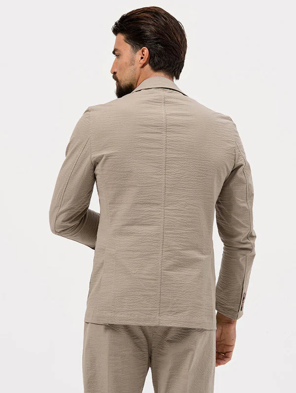 DUBAI DOUBLE-BREASTED BLAZER IN TAUPE Article 23