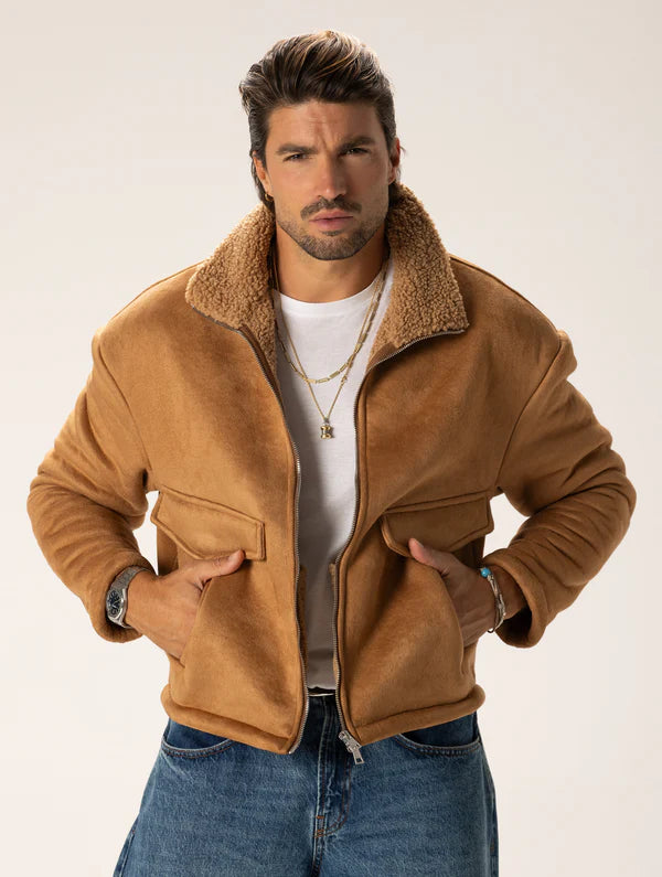 AKINORI CAMEL SHEARLING JACKET Article 9